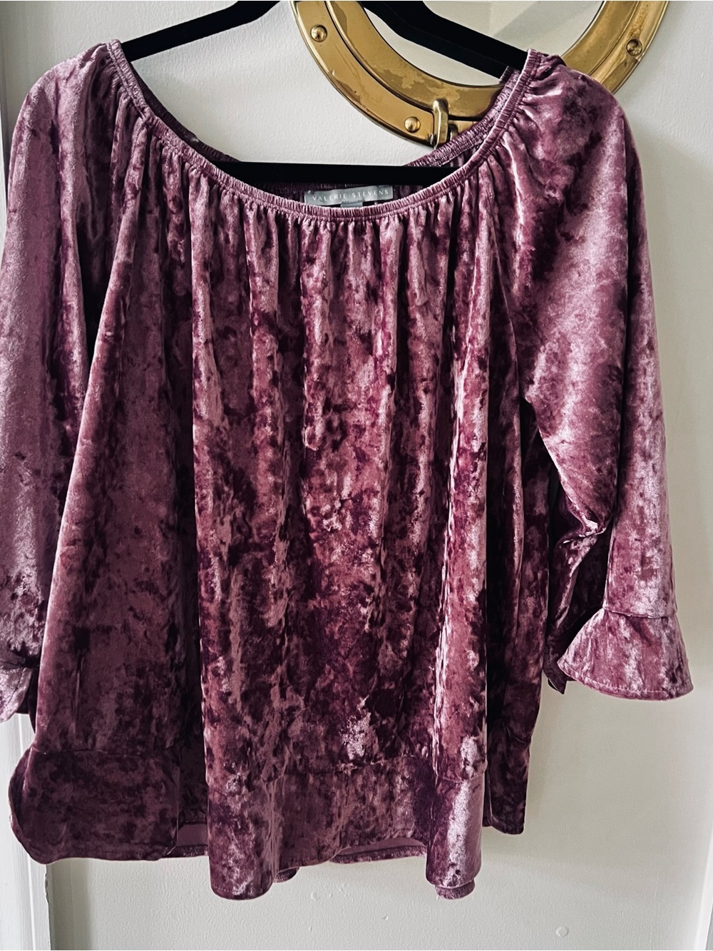 Valerie Stevens Women’s Velvet Blouse - Dusty Mauve
